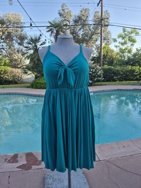torrid Teal Tie-Front Mini Dress